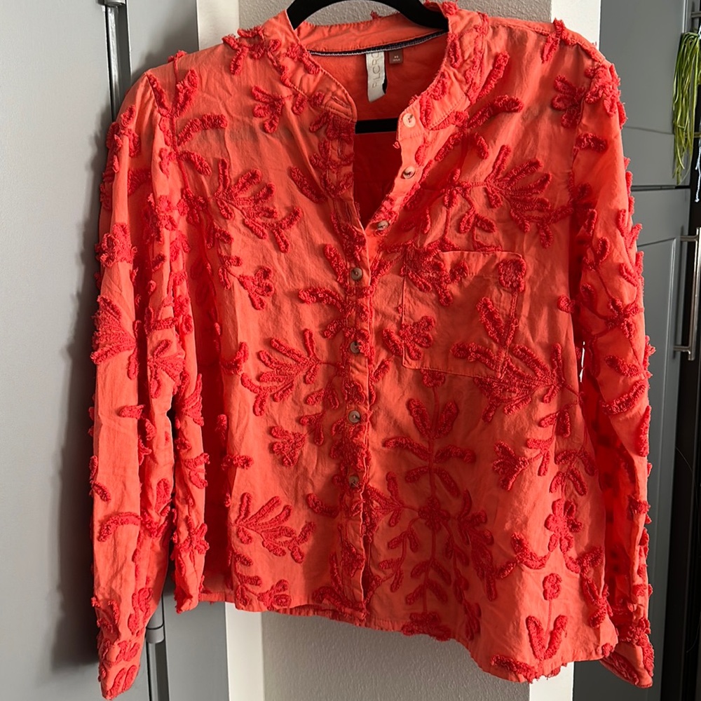 Orange Floral Blouse